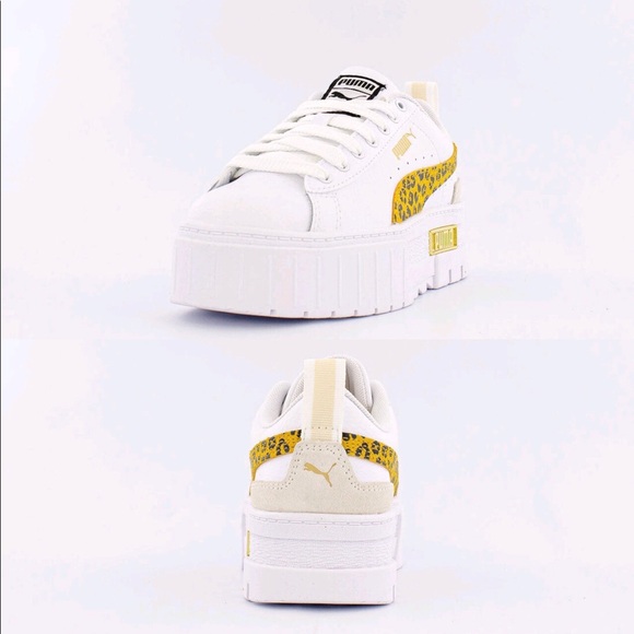 NEW PUMA Mayze Roar Platform Sneakers Shoes White 7.5 Women’s, Size 6 Girl’s - Picture 4 of 16